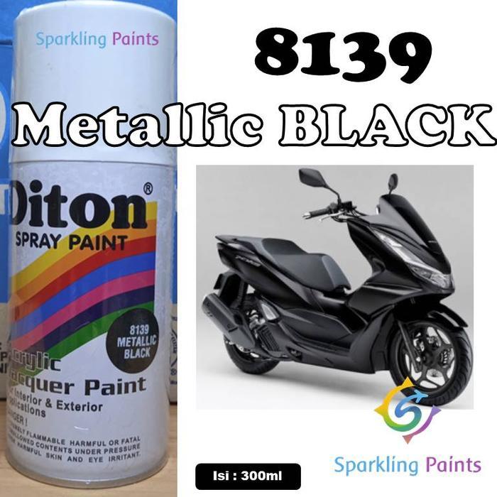 PILOX DITON METALLIC BLACK 8139 300ML WARNA HITAM METALIK SEPEDA MOTOR MOBIL HELM MESIN BODI