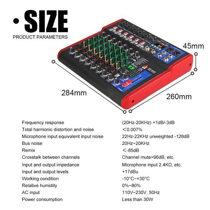 Hot Dsp Effect Usb Performance Stage Sound Audio Speaker Mixer Sound 8 Channel Mixer 8 Channel