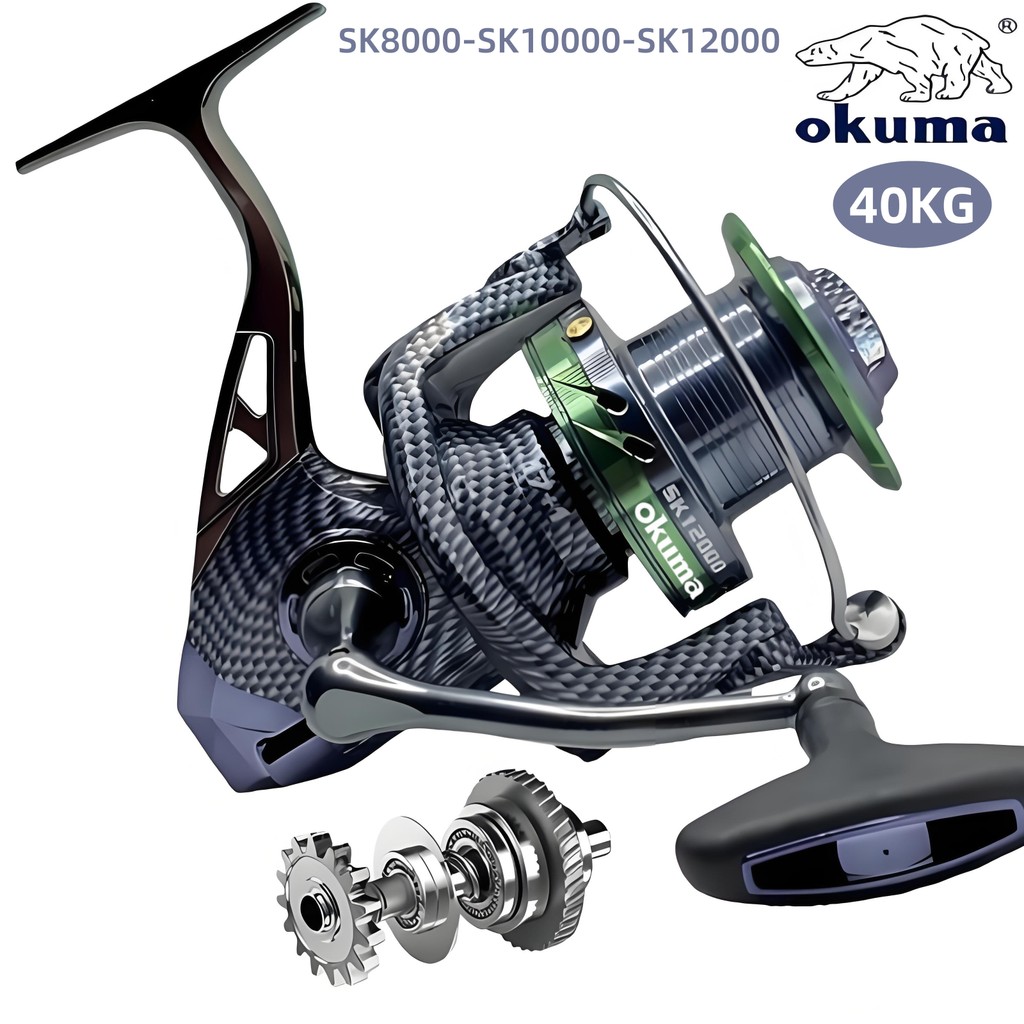 Okuma Brand,40kg/77lb Max Drag,92% Full Metal,Large Sea Spinning Fishing Reel,Durable Saltwater