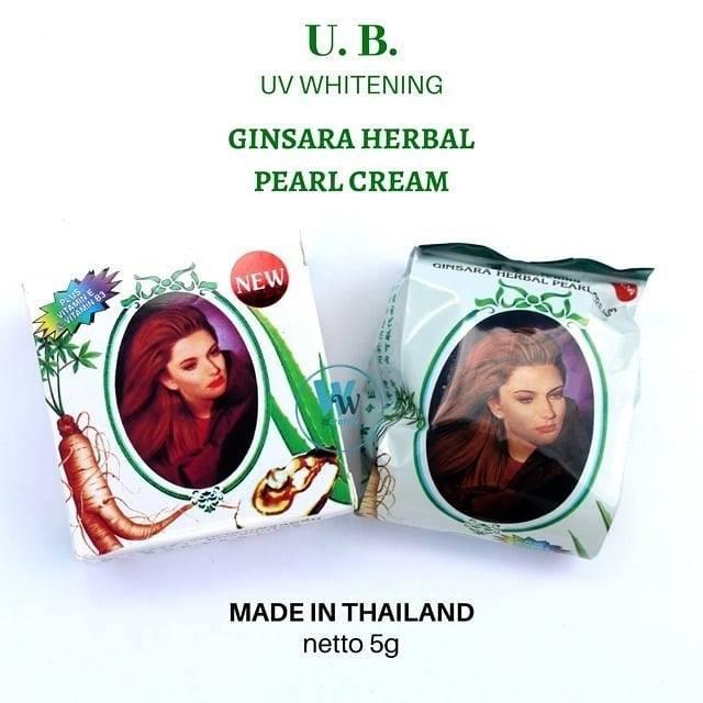 Ub Ginsara Herbal Pearl Cream 5Gr Made In Thailand Krim Muka Pemutihan Kulit Sensitif Hidrasi Semua