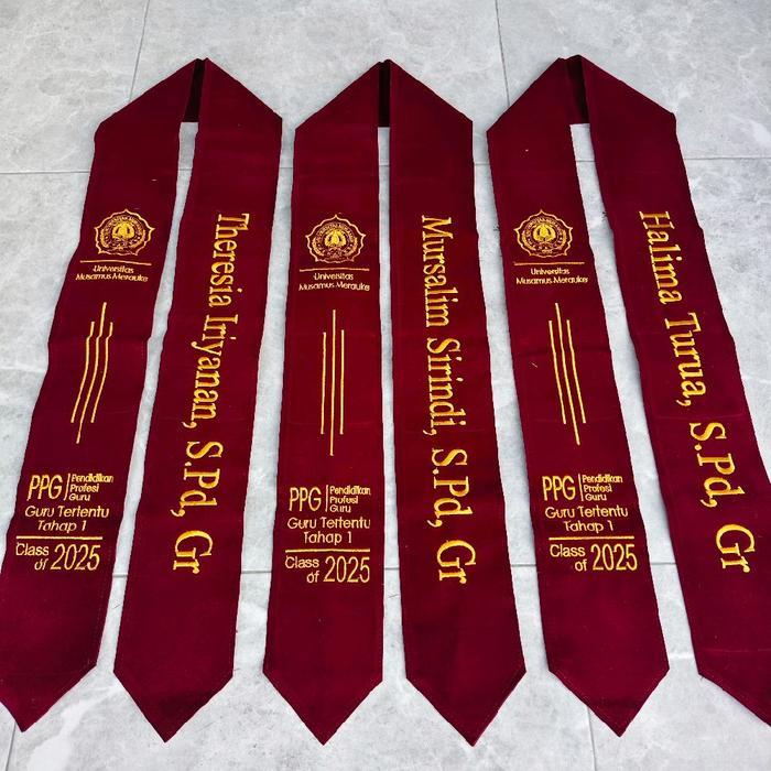 Selempang Wisuda Bordir/ Selendang wisuda bordir