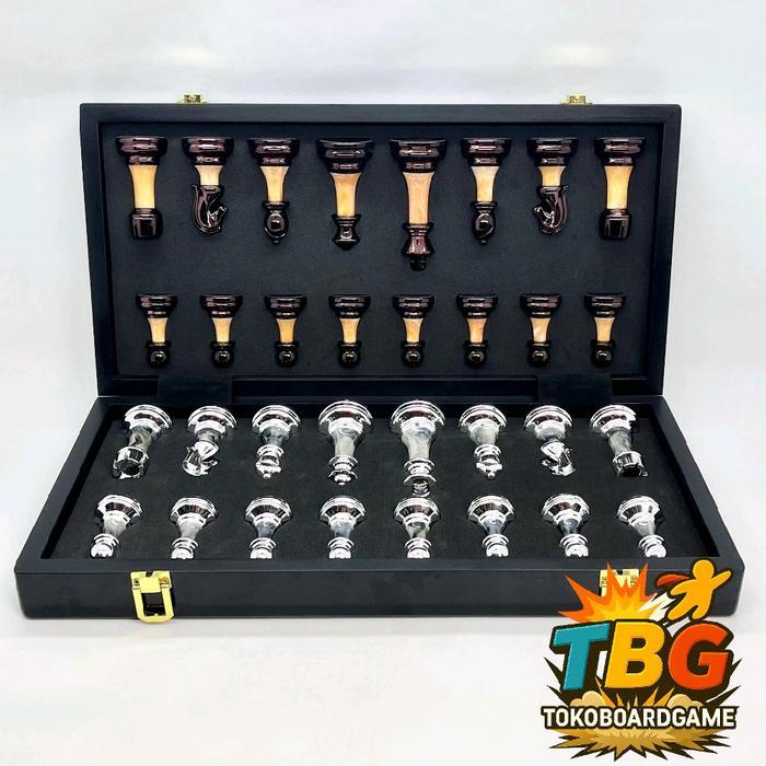 Luxury Onyx Style Chess - Papan Catur Mewah - Premium International Grade catur premium