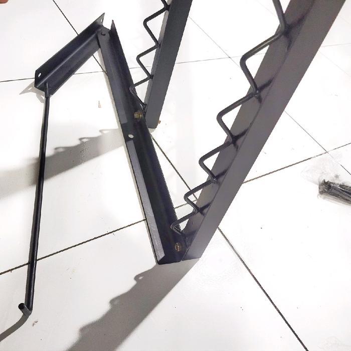 Jemuran lipat tempel dinding muat banyak Besi