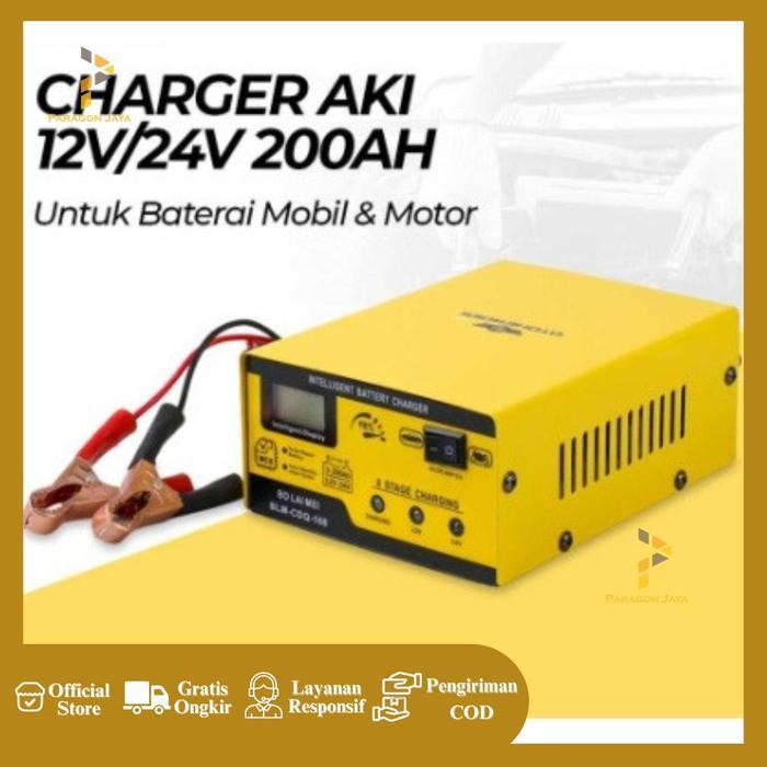 Ready BO Lai Mei Charger Aki Otomatis Mobil Motor Kendaraan 12V/24V 200AH