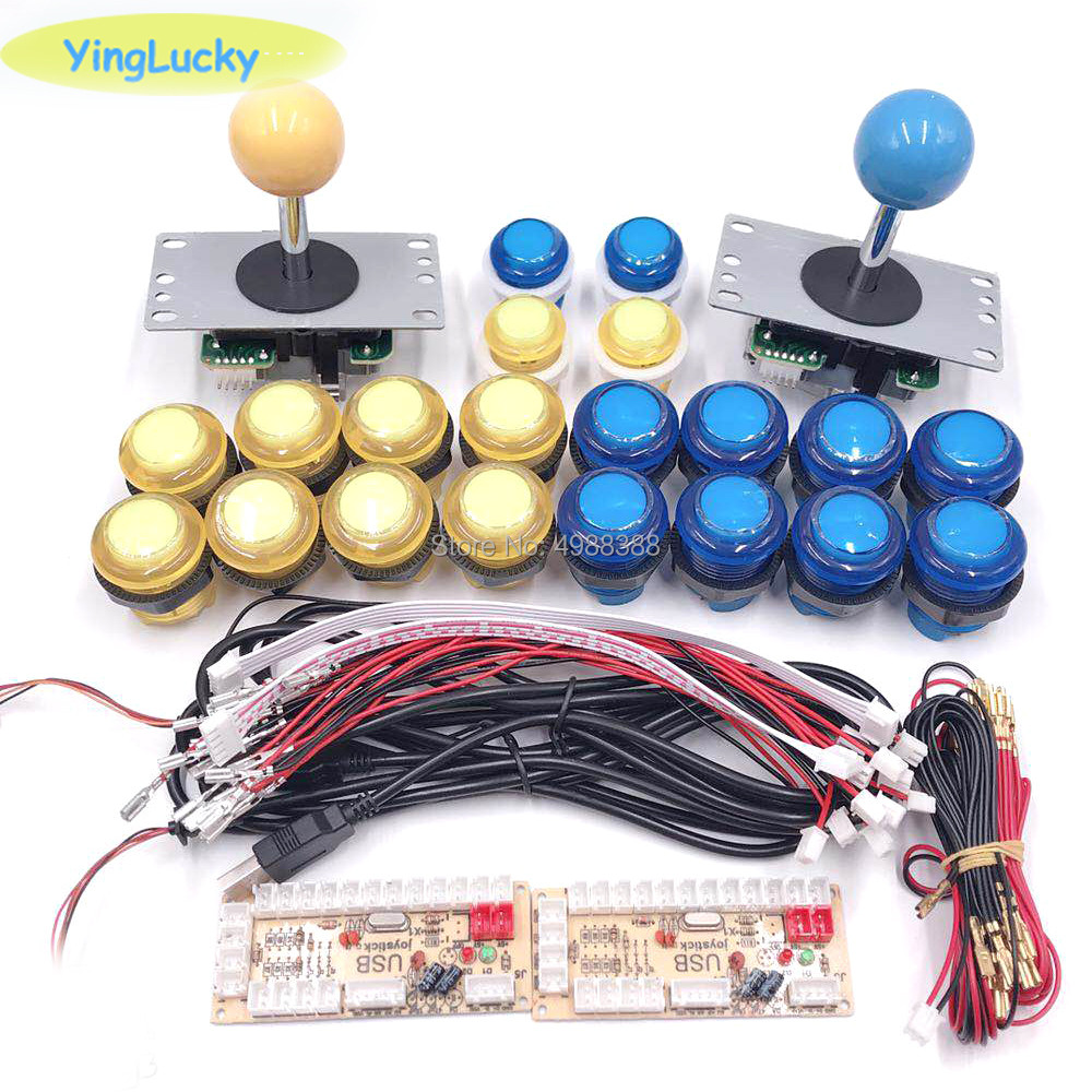 Yinglucky Sanwa Diy Kit 2 Players Diy Arcade Joystick Game Kits With 20 Led Arcade Buttons To Usb