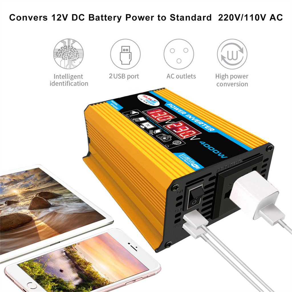 12V to 110V/220V Solar Panel System 12V Solar Panel Battery Charge Controller 4000W Solar Inverter