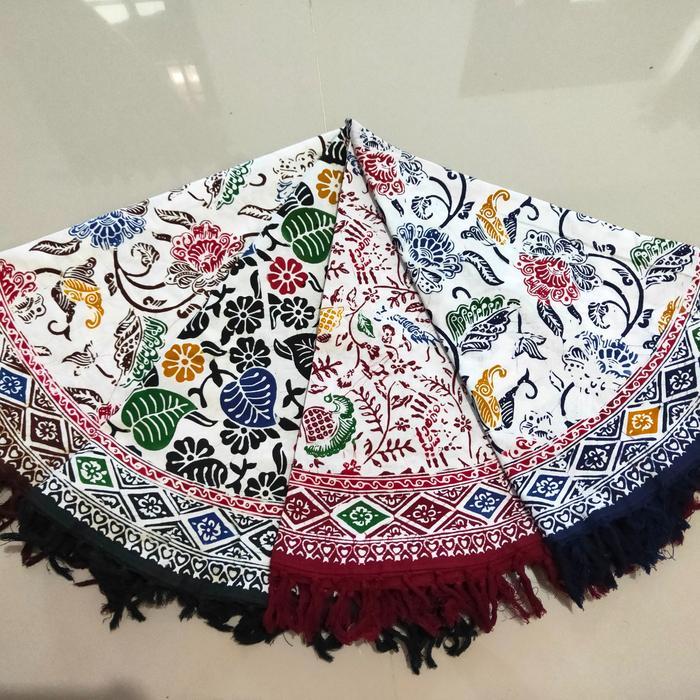 Taplak Meja Bulat Batik Cap