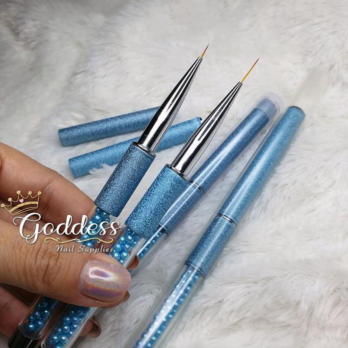 Kuas Liner Nail Art Brush Kolinsky Hair Brush Kuas Liner Biru Panjang Pendek