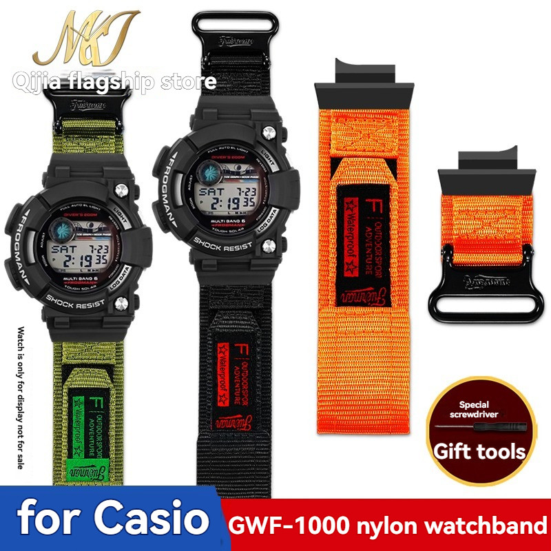 For Casio G-Shock Gwf-1000 Frogman 5Th Gen 3184 D Watch + Upgraded Canvas Strap Waterproof Men'S