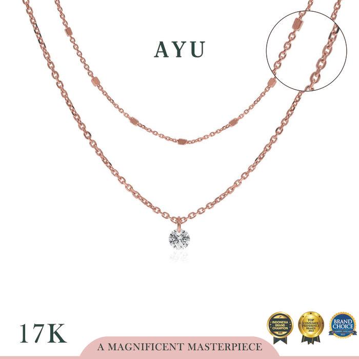 AYU Candy Pop Double Chain Necklace 17K Rose Gold
