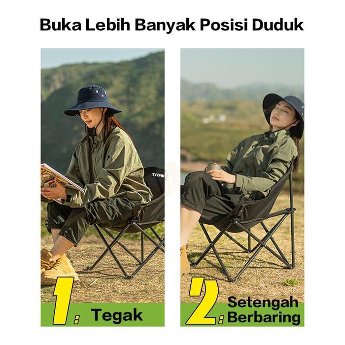 Trailtop Kursi Lipat Outdoor Kursi Santai Kain Oxford Bangku Lipat Kursi Lipat Portable Tbk