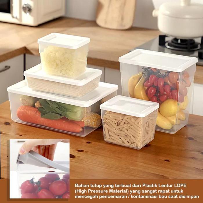 Oxihom Toples Plastik Bening Food Container Kulkas Peralatan Dapur