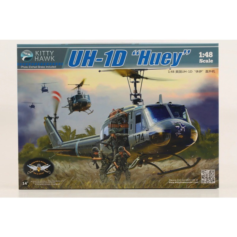 Kitty Hawk KH80154 1/48 Scale UH-1D "Huey" Assembly plastics model kit