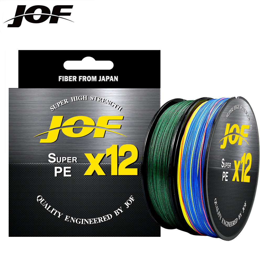 Jof X12 500M 300M Braided Fishing Line 12 Strands Multicolor Multifilament Saltwater Pe Line 20 24