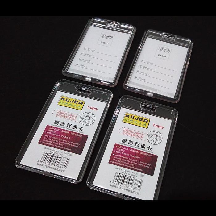 "New" Holder Id Card Acrylic Id Card 2 sisi Tempat Kartu Id Card BY KEJEA