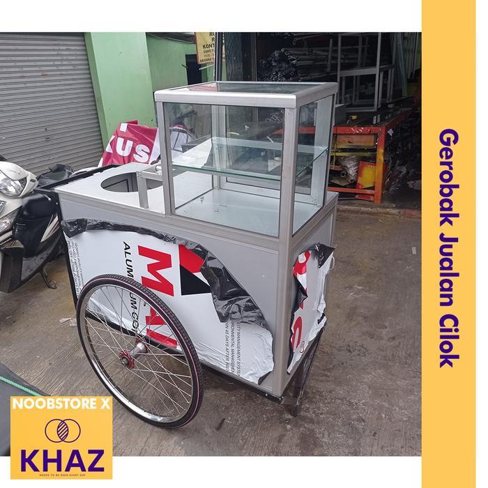 Gerobak Cilok/Pentol Alumunium Keliling P100xL45