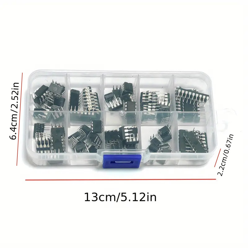 85PCS Integrated Circuit Chip Kit 10 Specifications IC-NE555 IC-LM324 IC-LM358 DIP Single Precision