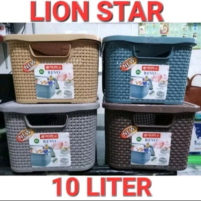 Keranjang Anyam Rotan Plastik Lion Star 10 Liter/Kotak Penyimpanan