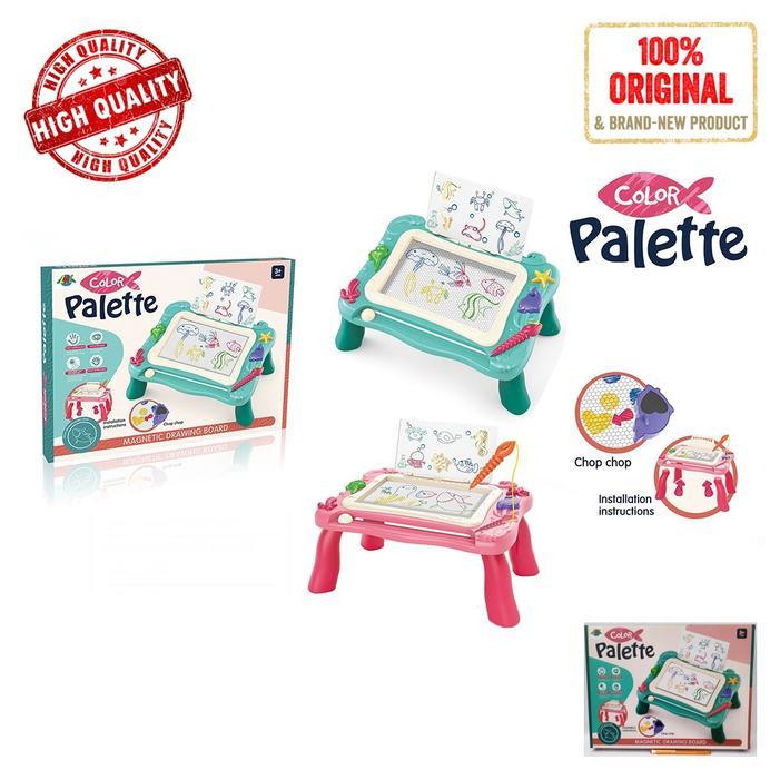 Mainan Anak Edukasi Color Palette Magnetic Drawing Board Ocean Drawing