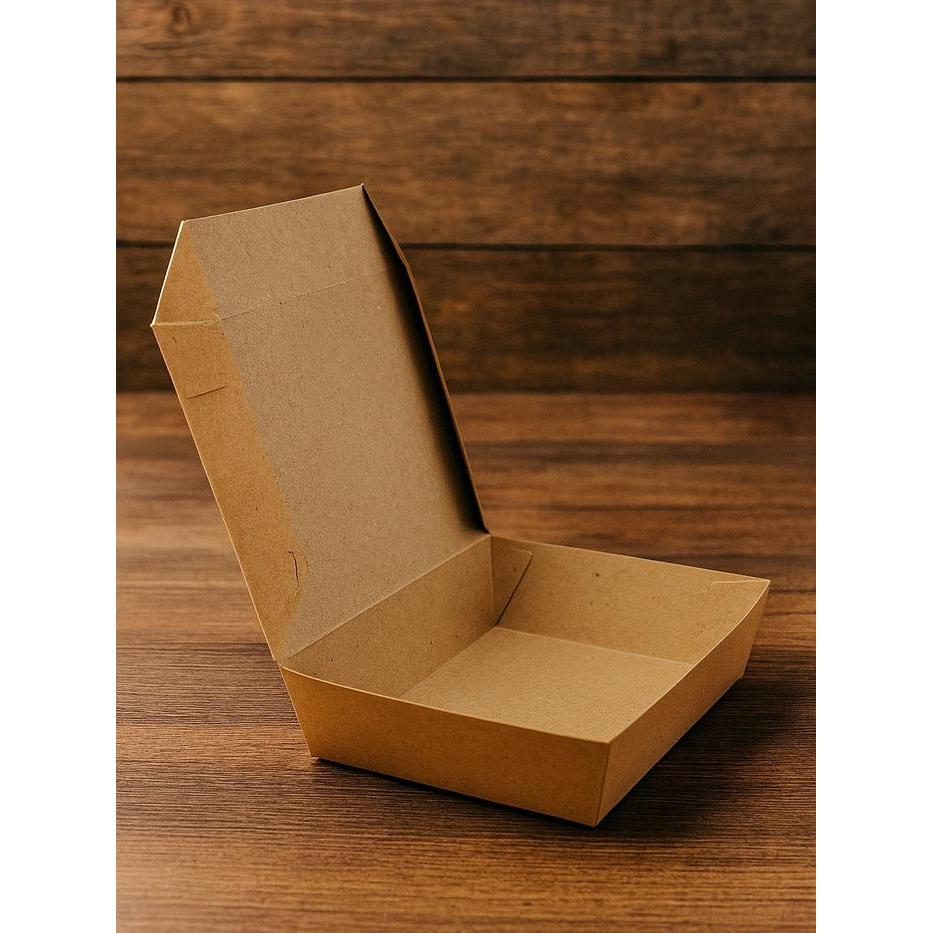 Paper Lunch Box Brown Kraft ukuran Medium - Box Take Away Brown Kraft
