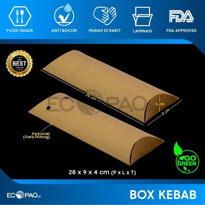 Box Kebab - Dus Kebab - Kotak Kebab KRAFT COKLAT - L