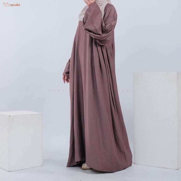 Xavieer - Ayudia Abaya Turki Balon Busui Wudhu Lengan Karet Gamis Lembut Wanita Muslim Haji Umrah