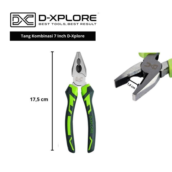 Tang Kombinasi Serbaguna Gagang Karet Fiber Ukuran 6 7 8 Inch D-Xplore