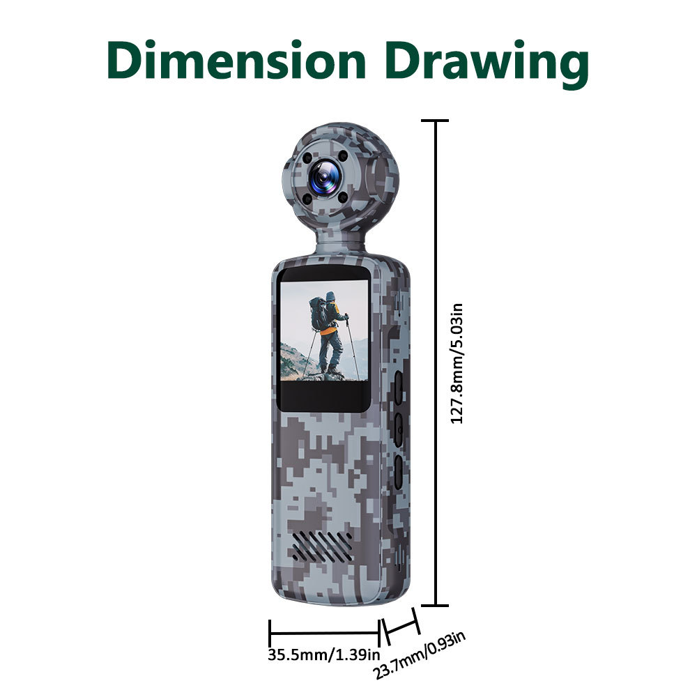 New 1080P HD Mini Camouflage Camera Portable Camera WiFi Mini Action Camera 1.3-inch Portable