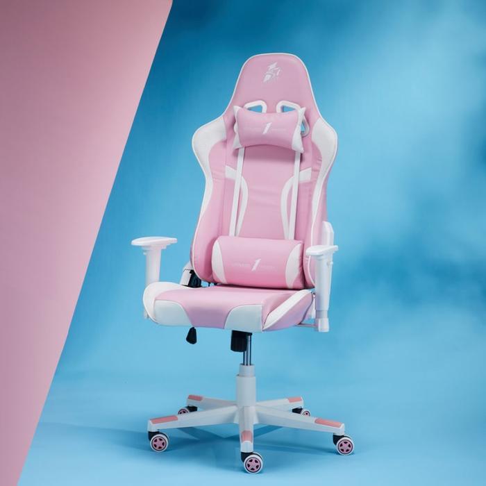 Kursi Gaming 1Stplayer Gaming Chair Fd-Gc1 - Pink White 2D Armrest