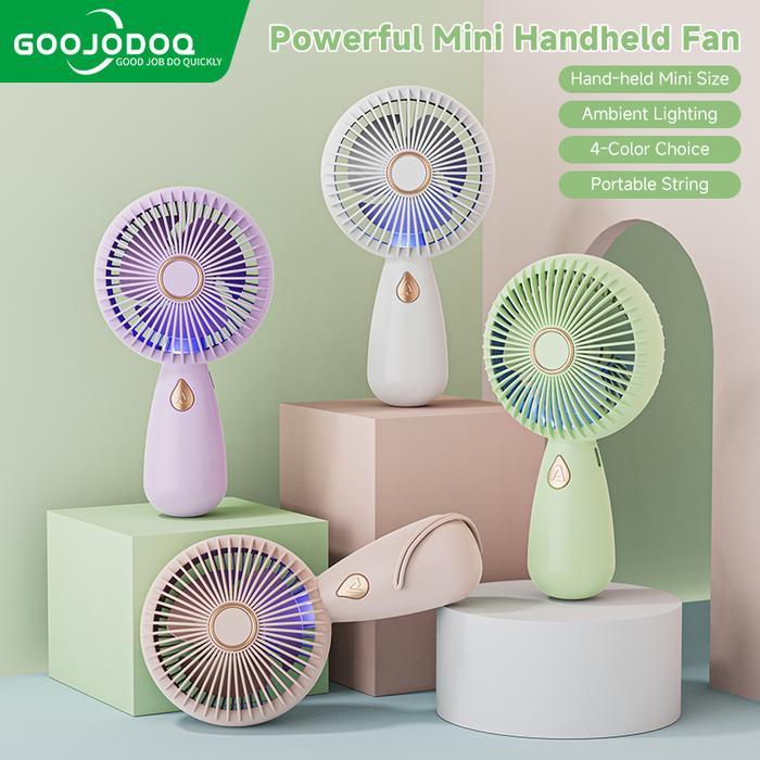 TERLARIS GOOJODOQ 250mAh LED Minifan Kipas Water Droplet Shape Rechargeable w/ er READY STOCK