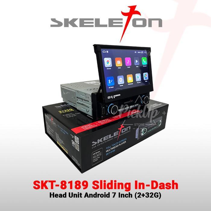 Head Unit Android Single Din Skt-8189 Sliding Indash Skeleton