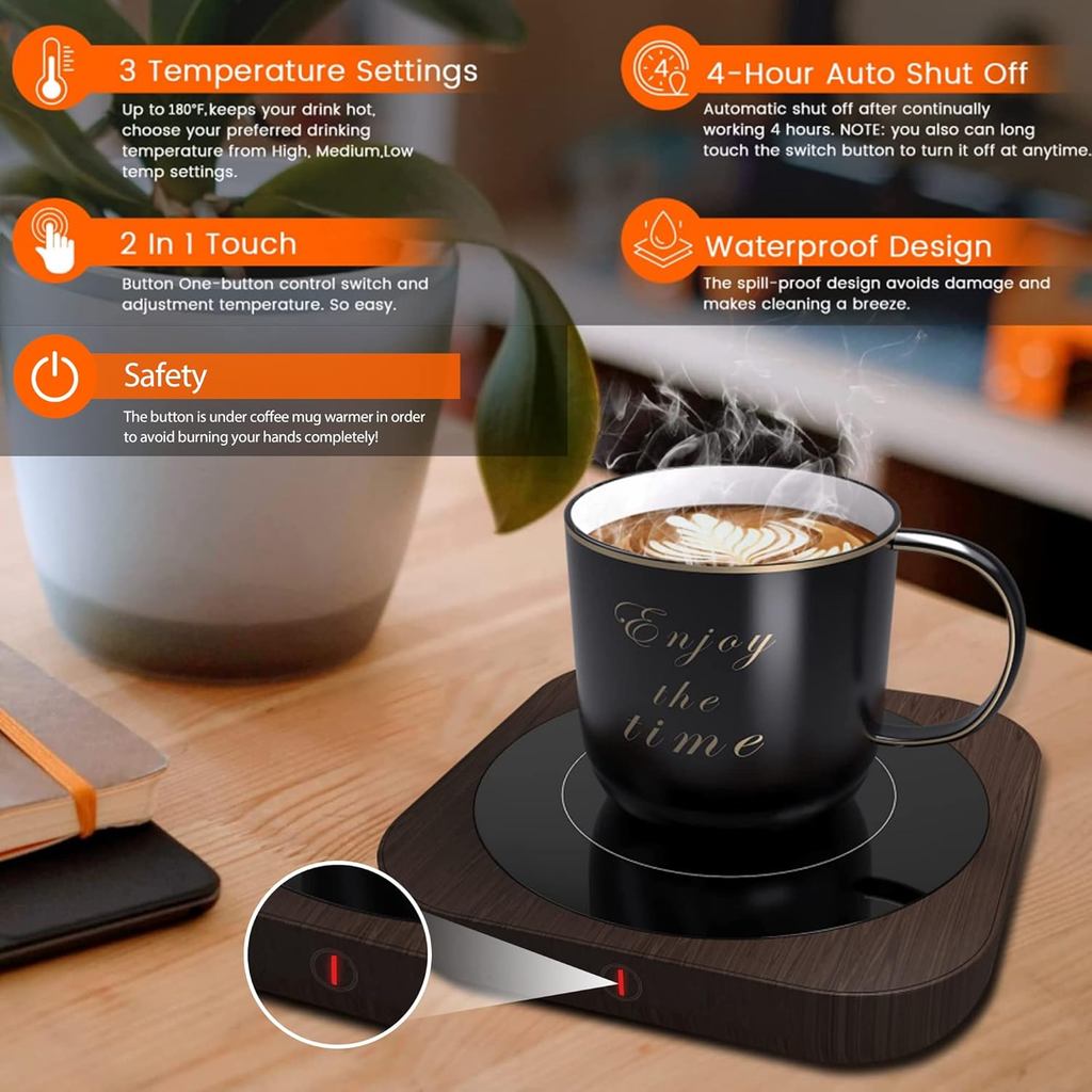 , Mug Warmer for Desk, Coffee Warmer, Coffee Cup Warmer, Cup Warmer with Temperature Setting & Auto