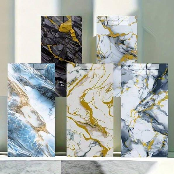 PAKET 5 LEMBAR WALLPAPER DINDING VINLY STICKER DINDING MARBLE