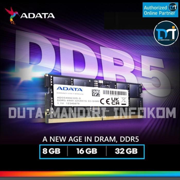 ADATA SODIMM DDR5 8GB 16GB 32GB 5600Mhz - RAM Single SO-DIMM Laptop