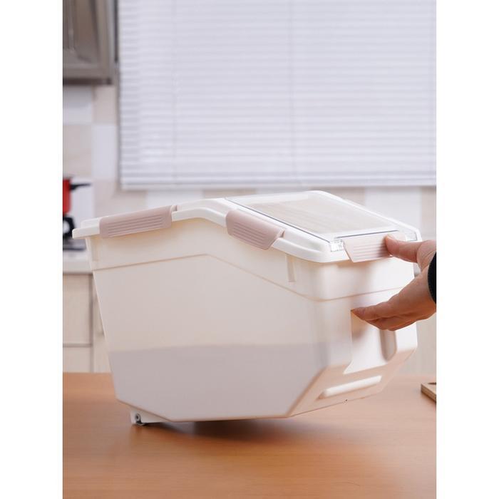 TEMPAT PENYIMPANAN BERAS RICE CONTAINER GRAINS CONTAINER RICE BOX PINK