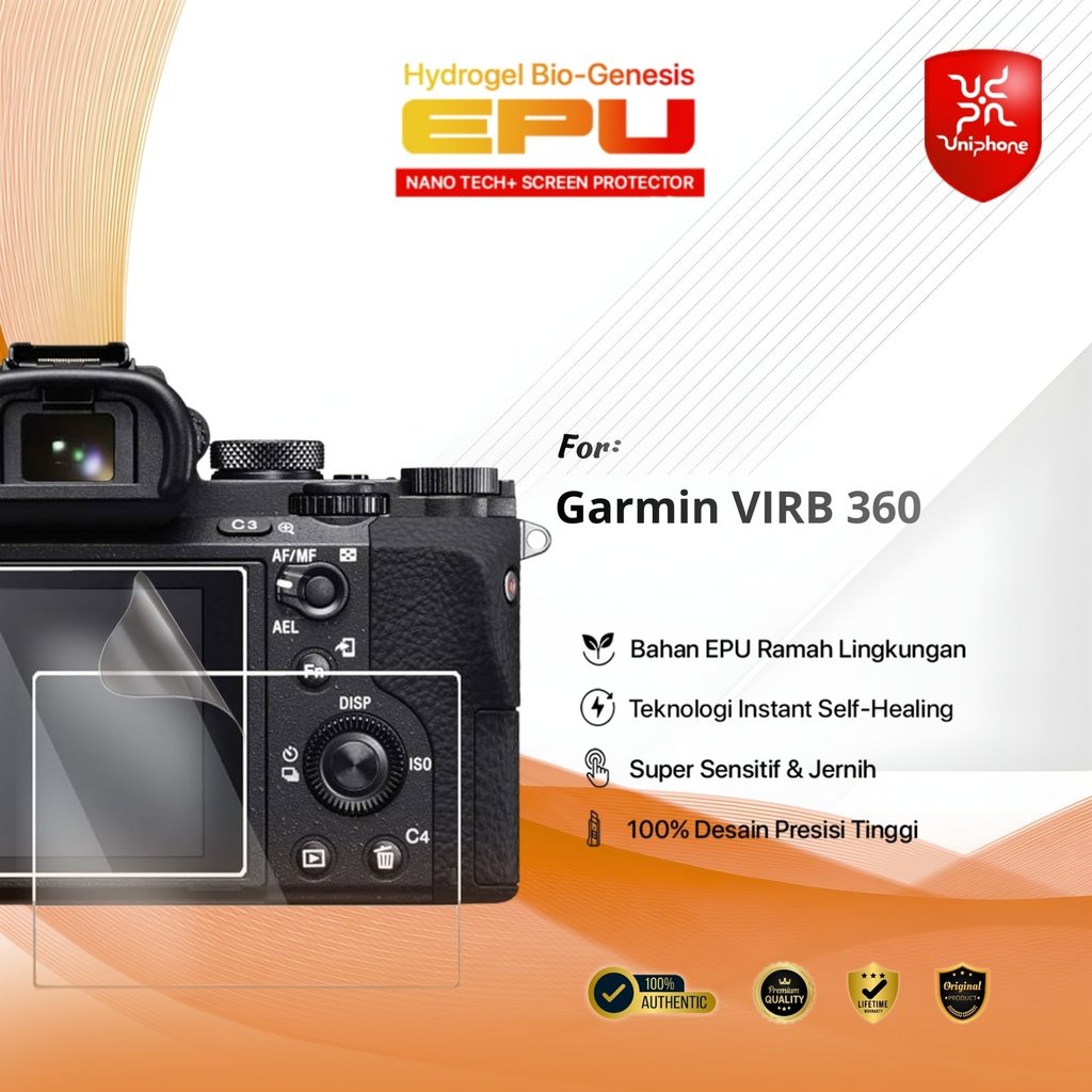 UniPhon BIO-HYDRO EPU Hydrogel Screen Guard for Garmin VIRB 360 Kualitas Tingi Anti Scratch Crystal 