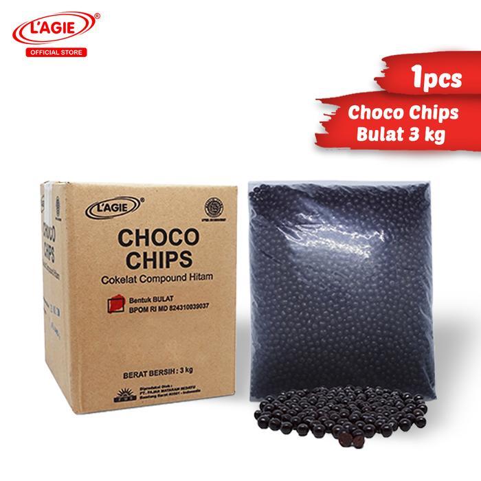 Lagie Coklat Choco Chips Kiloan Bulat Hitam 3kg
