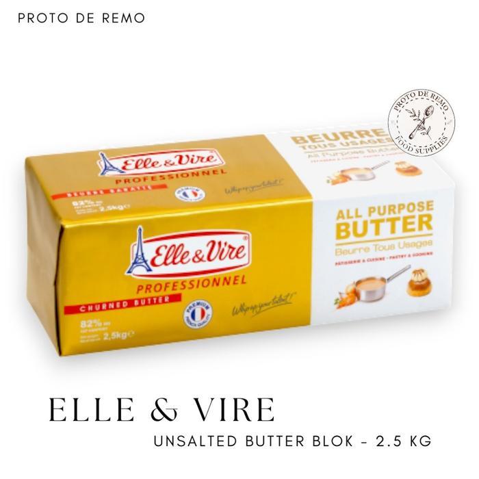 Butter Unsalted Elle & Vire Blok 2.5kg