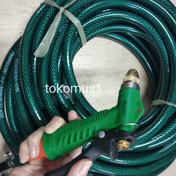 Stok Baru PAKET SELANG 1/2 INCH BENANG ANTI LUMUT + SEMPROTAN KEPALA KUNING TERL