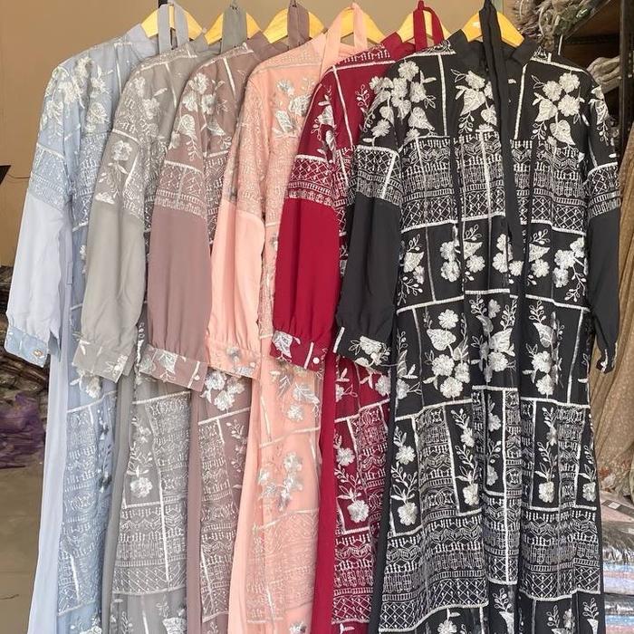 Bella Brukat Dress Kondangan - Baju Lebaran Gaun Kondangan Pesta Wanita Dewasa Remaja Gamis Terbaru