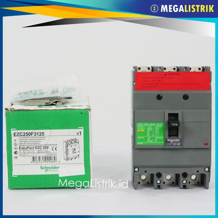 Schneider Mccb 3P 125A Ezc250F3125 / Nfb 3 Phase 125 Ampere Ezc Easypact Breaker Ezc250F