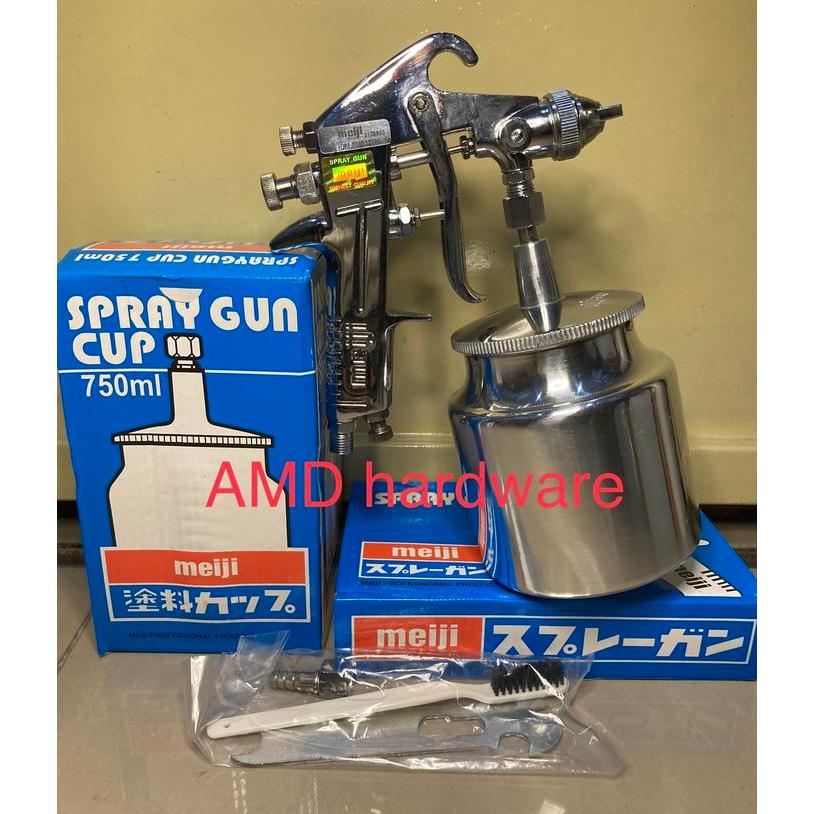 SPRAY GUN MEIJI F75 TABUNG BAWAH SPET SEMPROTAN CAT KOMPRESOR ORIGINAL
