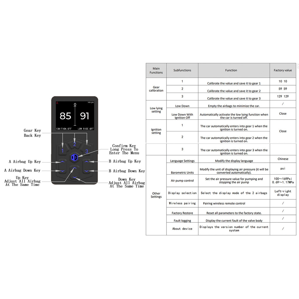 UNIVERSAL AUTO AIR MANAGEMENT KIT ECONOMY EDITION THREE-SEGMENT MEMORY AIR RIDE SUSPENSION KIT AUTO