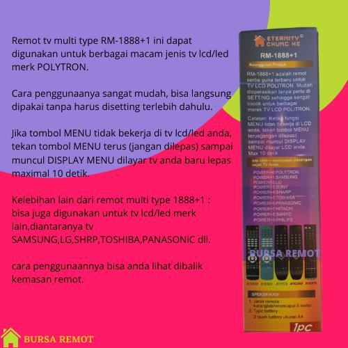 "New" REMOTE MULTI TV LCD / LED POLYTRON RM-1888+1 - GROSIR