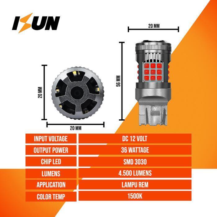 ISUN GHOST-FAN SERIES LAMPU LED 36SMD REM BRAKE T20 7443