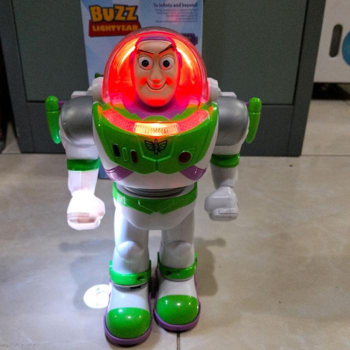 Mainan Robot Toy Story Buzz-Spiderman-Iron Man-Captain-Amerika Bisa Jalan, Lampu Dan Musik