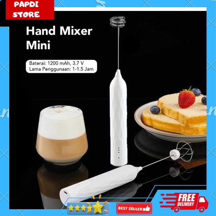 MURAH Hand Mixer Mini Pengocok Telur Balloon Whisk Foamer USB Charger