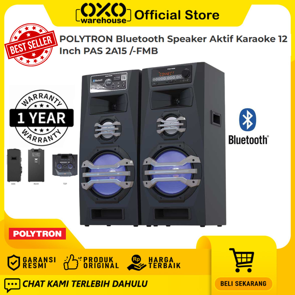 BIG PROMO SPEAKER AKTIF BLUETOOTH POLYTRON ACTIVE SPEAKER PAS 2A15 DISTRIBUTOR GARANSI RESMI SUKABUM
