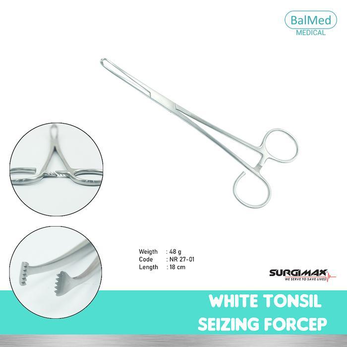 SURGIMAX WHITE TONSIL SEIZING FORCEP