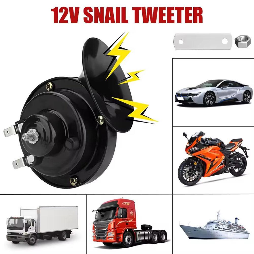 1pcs Universal Loud Car Horn 12v Electric Snail Train Horn Super Loud Waterproof Horns Siren For Mot